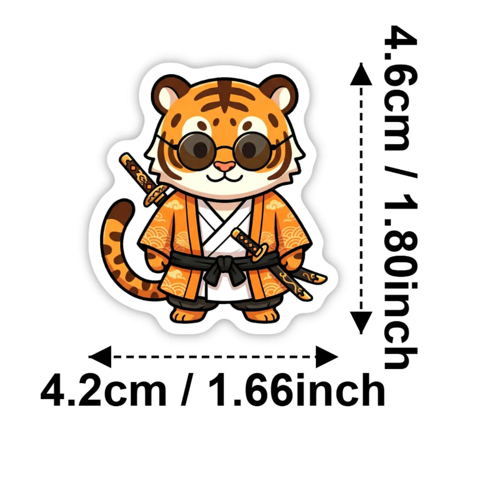 50/100 Pcs Cartoon Japanese Ninja Samurai Animal Stickers DIY for Phone Stationery Box Skate Helmet Car Bicycle Durable Decals