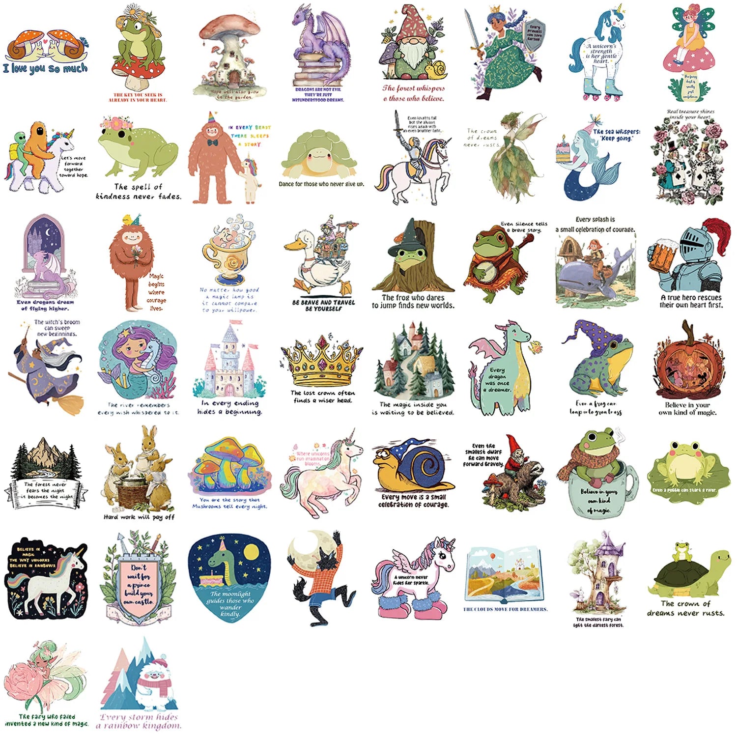 50/100PCS Cartoon Fairy Tale Inspiration Graffiti Stickers Decoration Guitar Notebook Luggage DIY Waterproof