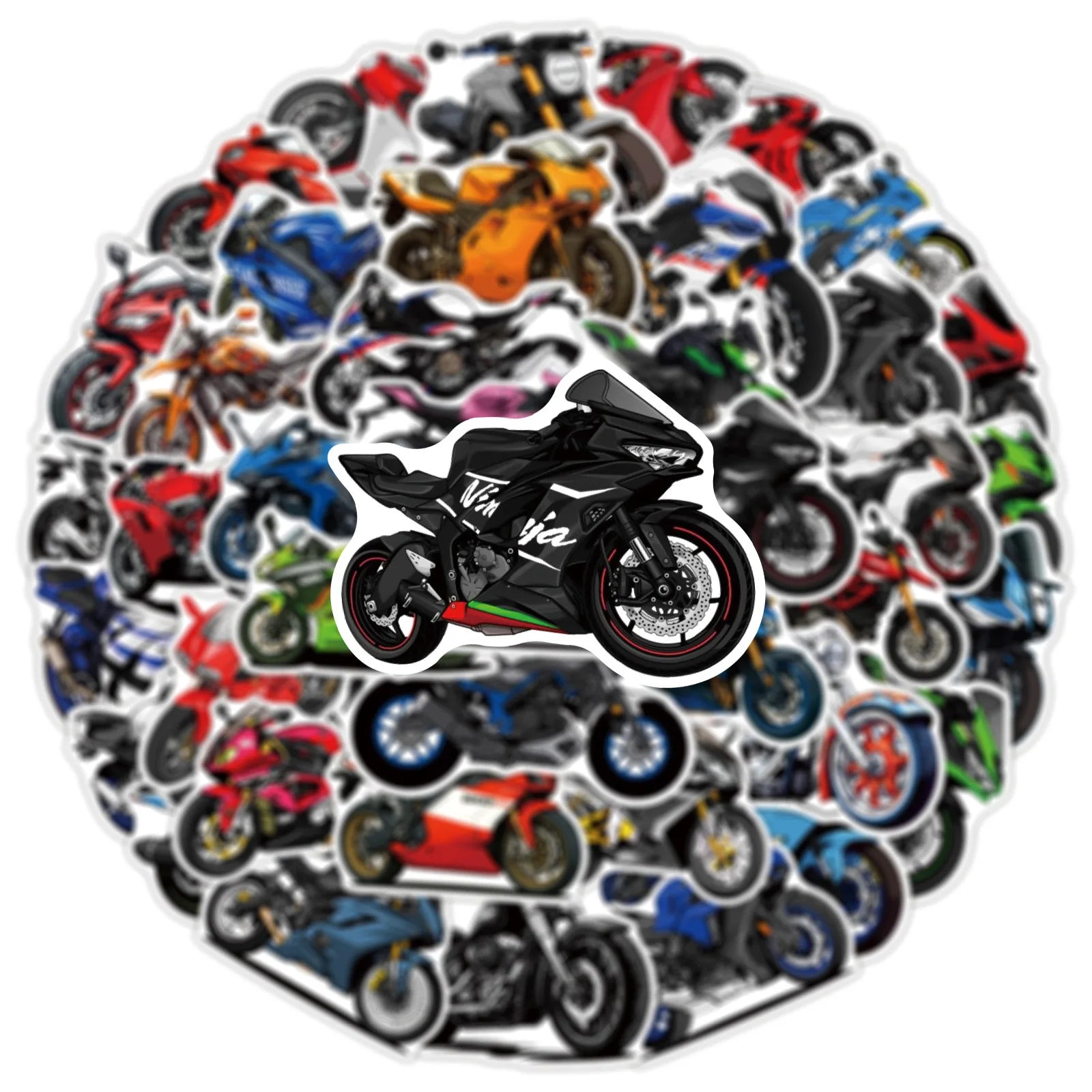 100PCS Cartoon Motorcycle Graffiti Stickers Decorative Luggage Notebook Car Waterproof Stationery Stickers