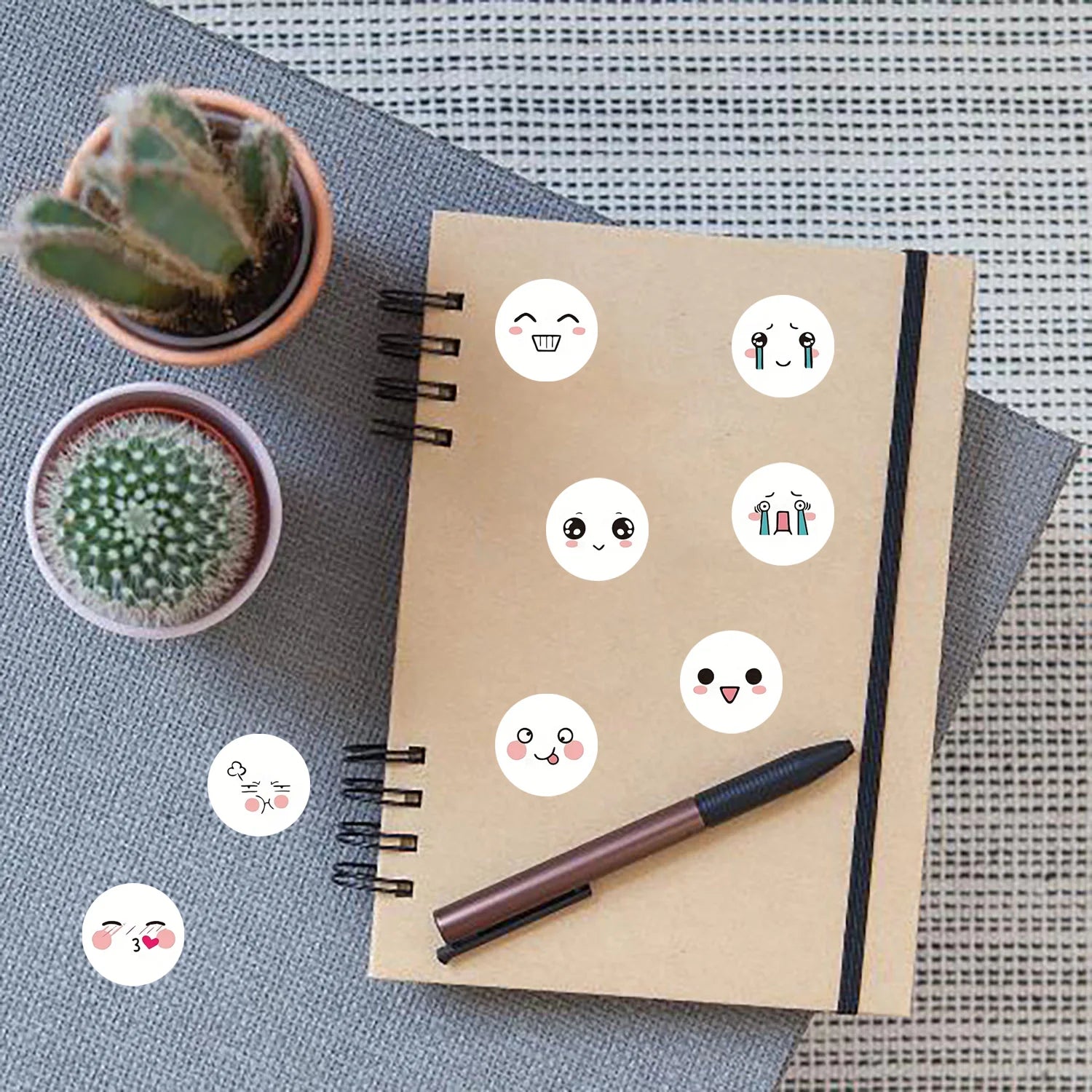 1Roll(500pcs) 1'' Round Funning Face Expressions Stickers for Kids Teacher Reward School Supplies Animal Incentive Home Decor