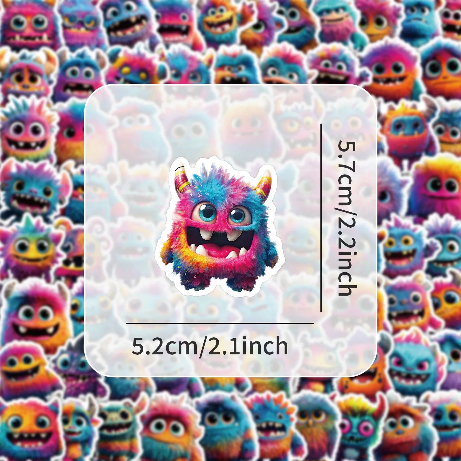 100PCS Super Cute Plush Monster Graffiti Stickers Reward Decorative Stationery Notebook Pen Holder Stickers