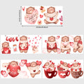 5 Sheets Valentine's Day UV DTF Cup Stickers,Glass Sports DTF Transfer Stickers,Waterproof Couple Wipe Transfers for 16 oz Glass