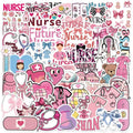 10/30/50PCS Cute Bow Tie Nurse Sticky PVC Sticker Aesthetic Stationery DIY Decoration Scrapbooking School Supplies for Kids