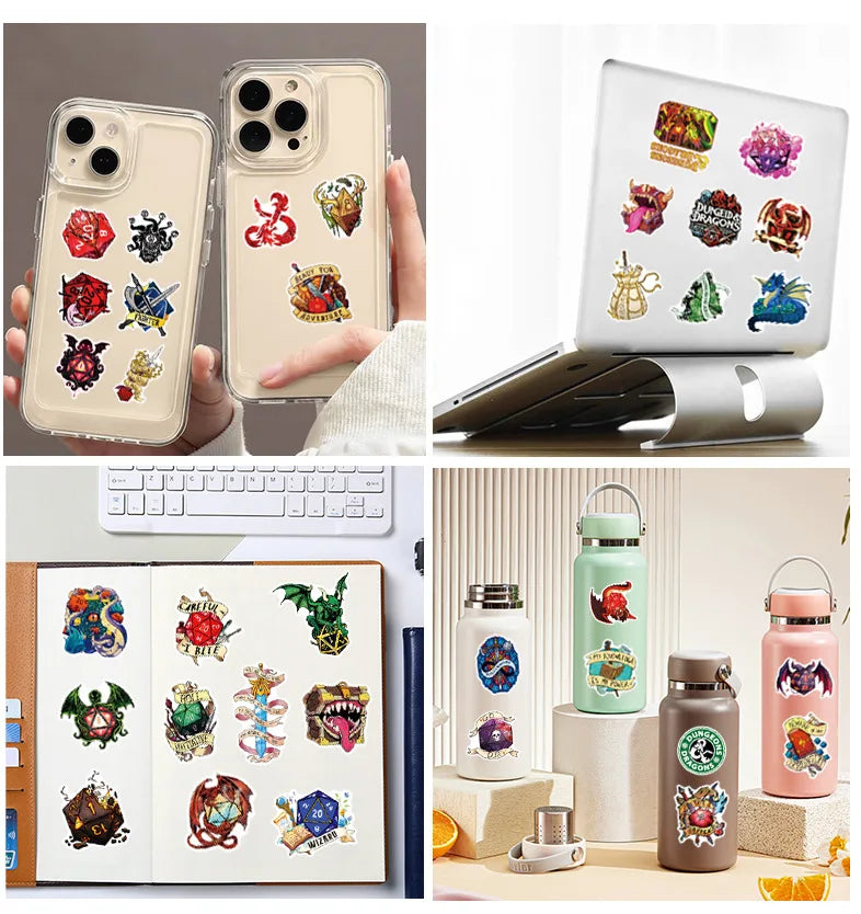 50-Pack Cartoon Dinosaur Stickers Students Luggage Water Bottles Notebooks Car Decoration Waterproof Decals
