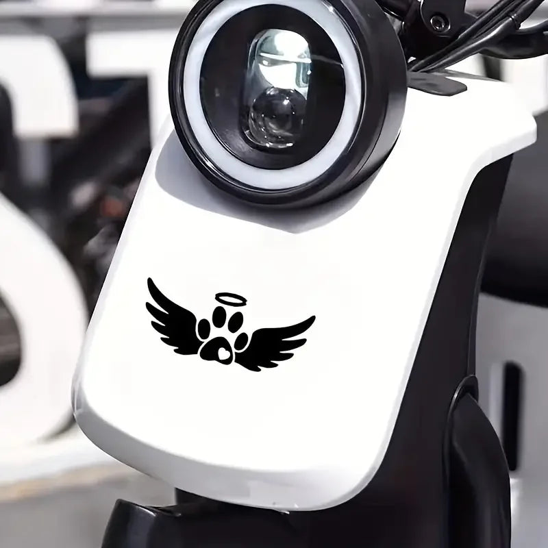 Creative Sticker Angel Wings Dog Footprint Decoration Car Motorcycle Laptop Skateboard Waterproof Sticker
