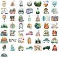 50/100PCS Transparent PET Outdoor Travel Stickers Waterproof DIY Handbooks Notebook Luggage Decoration Stickers