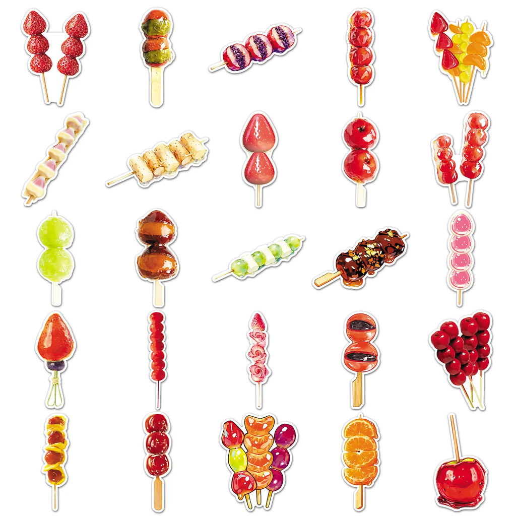 50/100PCS Cartoon Food Stickers Cartoon Graffiti Decoration Storage Box Notebook Stationery Stickers