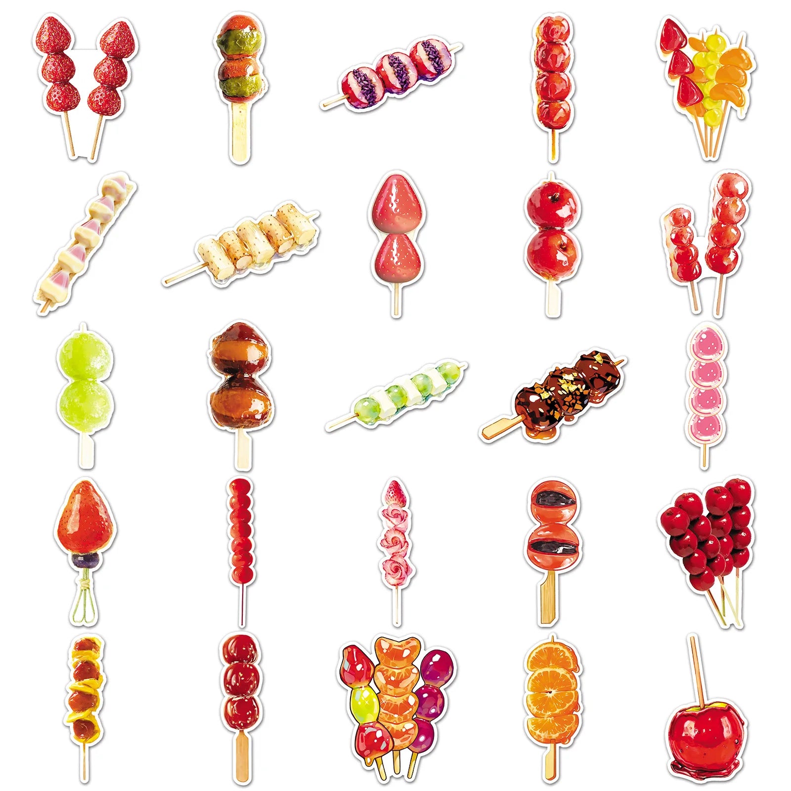 50/100PCS Cartoon Food Stickers Cartoon Graffiti Decoration Storage Box Notebook Stationery Stickers