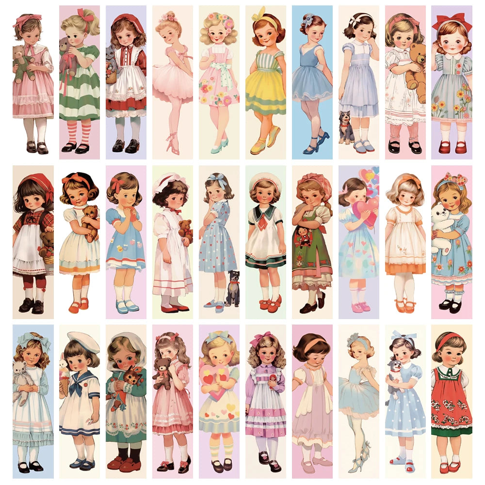 30PCS Lovely Bookmarks Gothic Creative Cartoon Stationery Supplies Gifts Card Unique and Durable Reading Printing Gifts