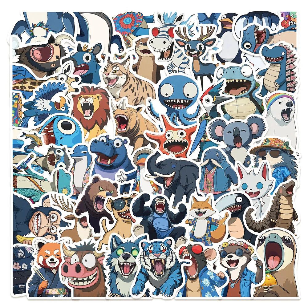 50/100PCS Cartoon Cute Animal Personalized Illustration Graffiti Stickers Decoration Storage Box Luggage Notebook Stickers