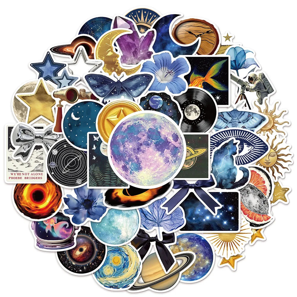 50PCS Space Star Creative Cartoon Decoration DIY Creative Phone Case Laptop Cup Speaker Toy Stickers