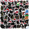 10/30/50PCS Kawaii Christmas Black Cat PVC Sticky Sticker Aesthetic DIY Children's Decoration Scrapbooking School Supplies