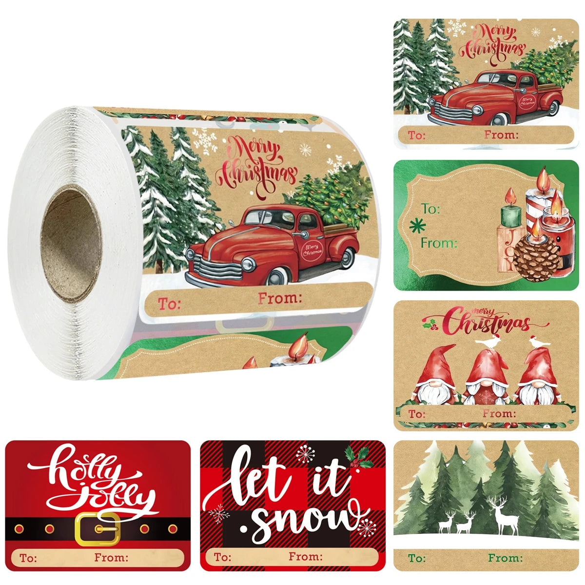 250pcs/roll 5*7.5cm Merry Christmas Decorative stickers for Presents Wrapping Christmas Gift Name Tag Stickers Snowman Label