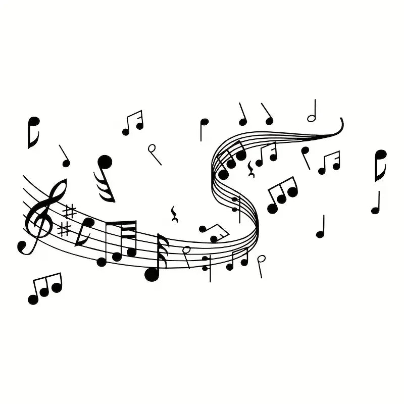 Wonderful And Romantic Music Notes Wall Stickers Made of Self-Adhesive Vinyl, Suitable for Decorating Bedrooms, Living Rooms, Ca