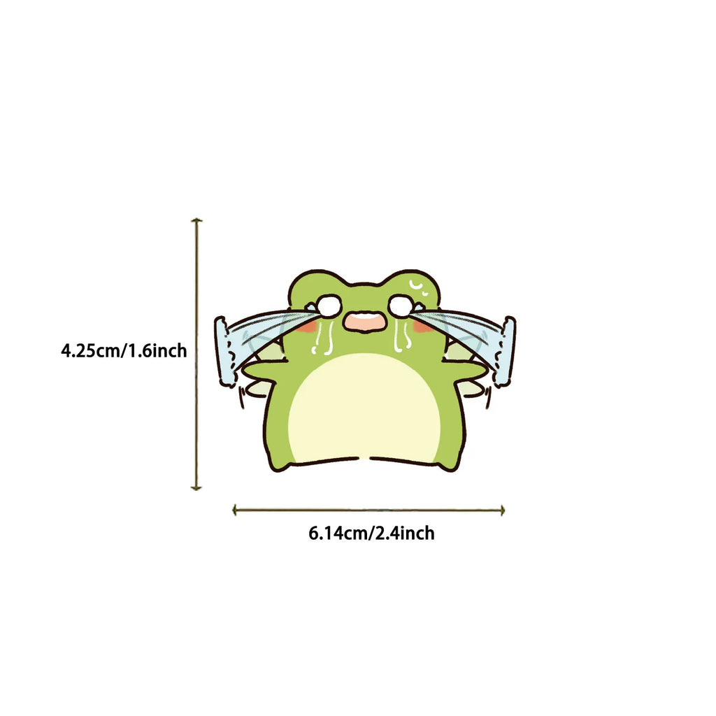 ‌50/100Pcs Funny Cartoon Frog Stickers - Unique Non-repeating Waterproof Decals for Phone, Cup, Notebook, Fridge, Pencil Box
