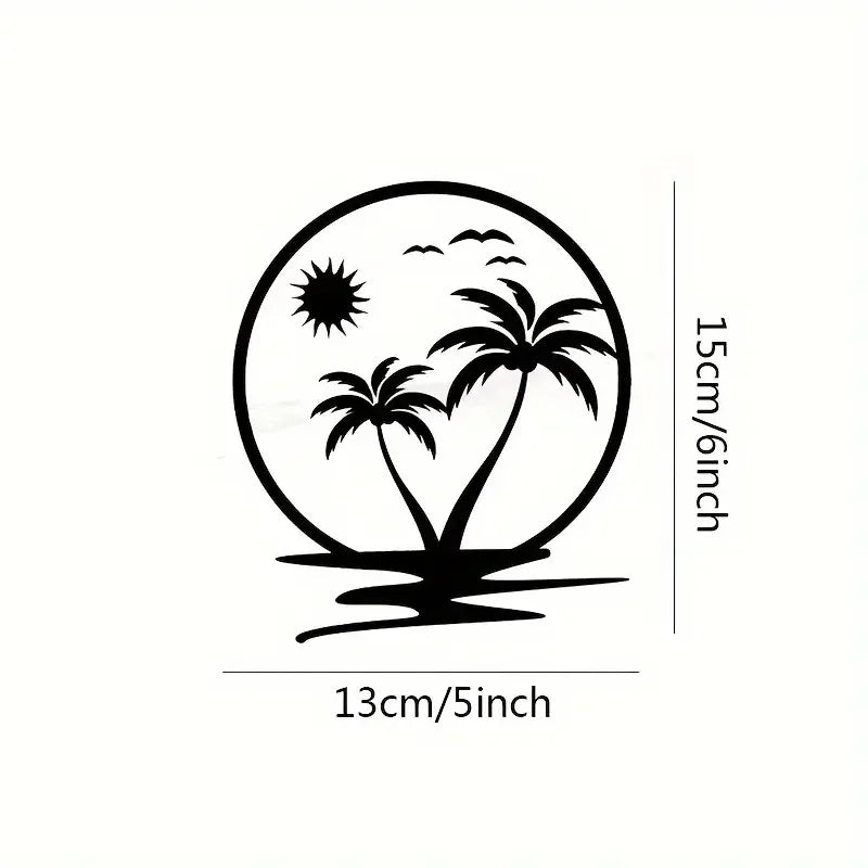 1pc Beautiful Beach Landscape Car Sticker Beautiful Pattern Vinyl Decals Self-adhesive Removable Waterproof Decal