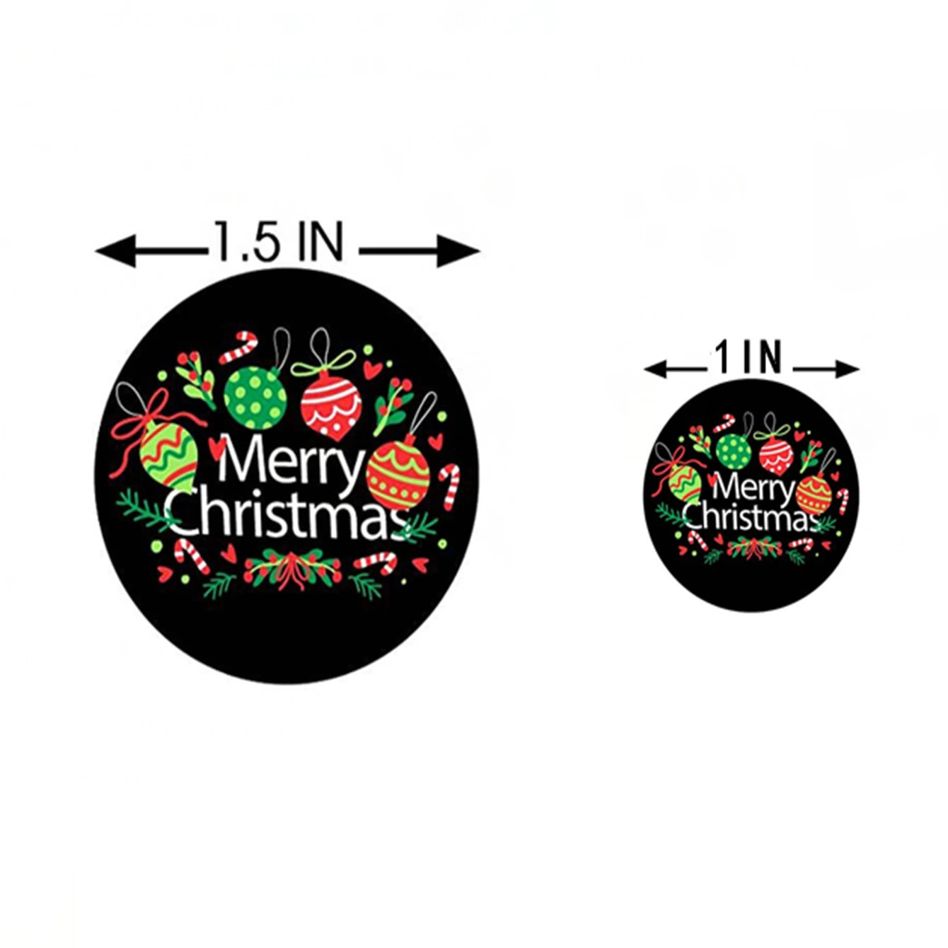 500 Pcs Christmas Thank You Stickers Roll for Small Business,Merry Christmas Wreath Round Label, for Goodie Bags,Gift Favors Box