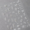 Elegant Flowers Nail Art Stickers 5D Crystal Diamond Nails Decorations Stickers Tassel White Pear Blossom DlY Autumn Nail Decals
