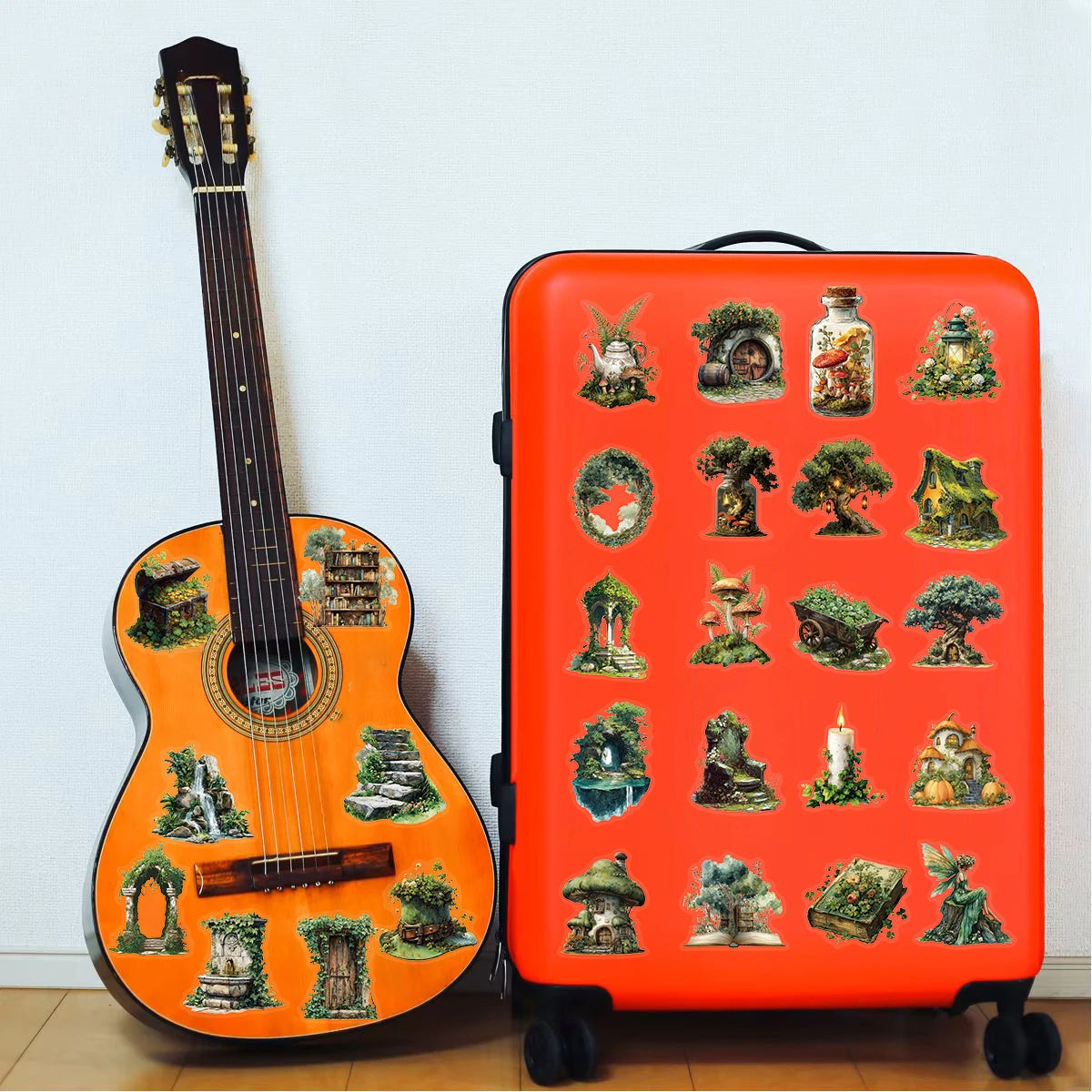 50/100PCS Forest Themed Green Stickers Decoration Notebook Laptop Luggage Art Coffee Phone Bicycle Cute Graffiti Case Sticker