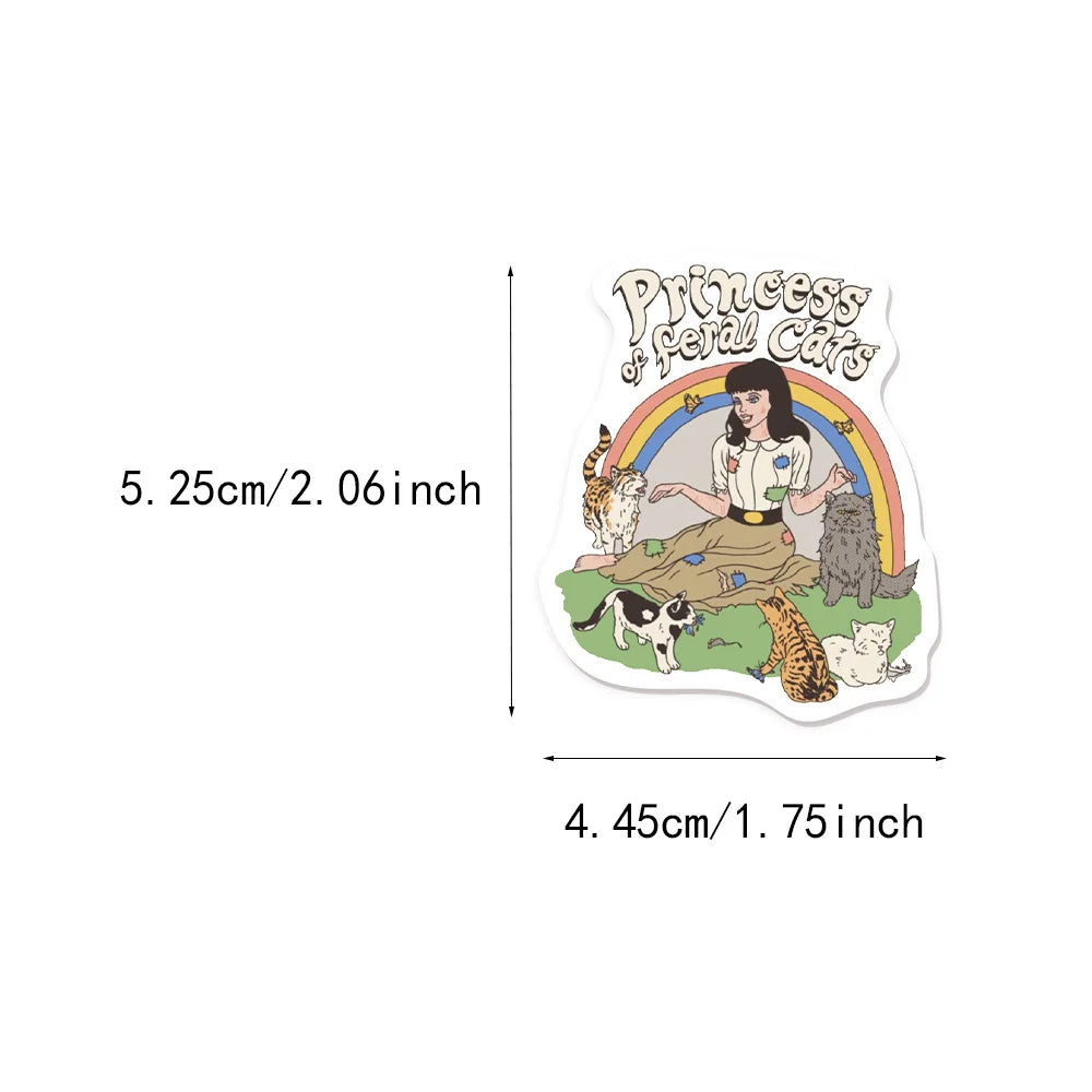 50PCS Creative Humorous Retro Cartoon Decorative Graffiti Stickers DIY Handmade Luggage Skateboard Water Cup Computer Stickers