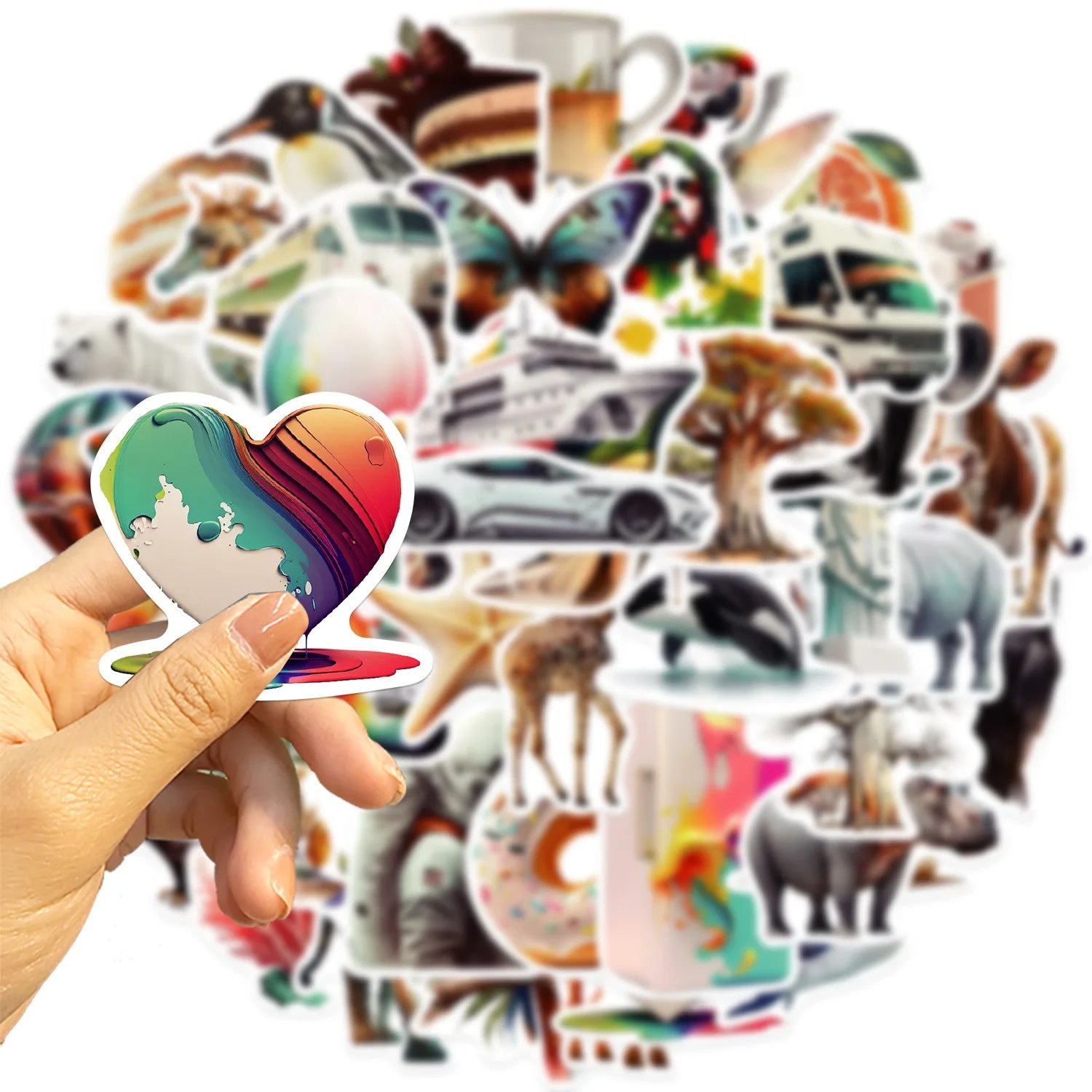 50/100PCS Simple Illustration Stickers Graffiti Stickers Guitar Notebook Luggage DIY Waterproof Stickers
