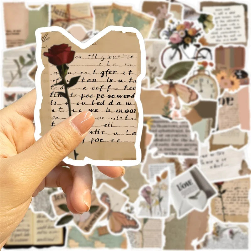 10/30/50PCS Copy Fragments PVC Sticker Aesthetic Children's Korean Stationery School Supplies Decoration Scrapbooking for Kids