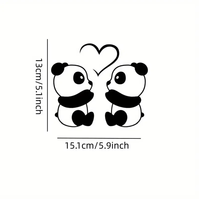1pc Romantic Panda Pattern Vinyl Car Decal Art Racing Truck Laptop Decal