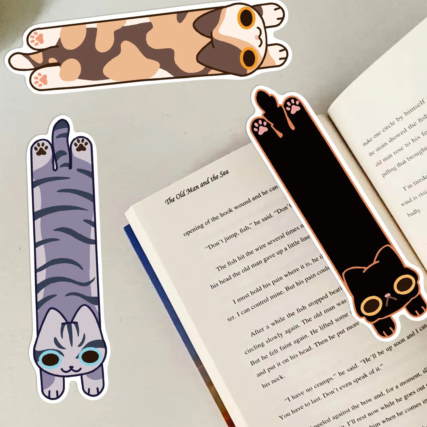 30Pcs Cartoon Cat and Dog Series Simple Handheld Art Creative Material Ins Reading Paper Bookmark DIY