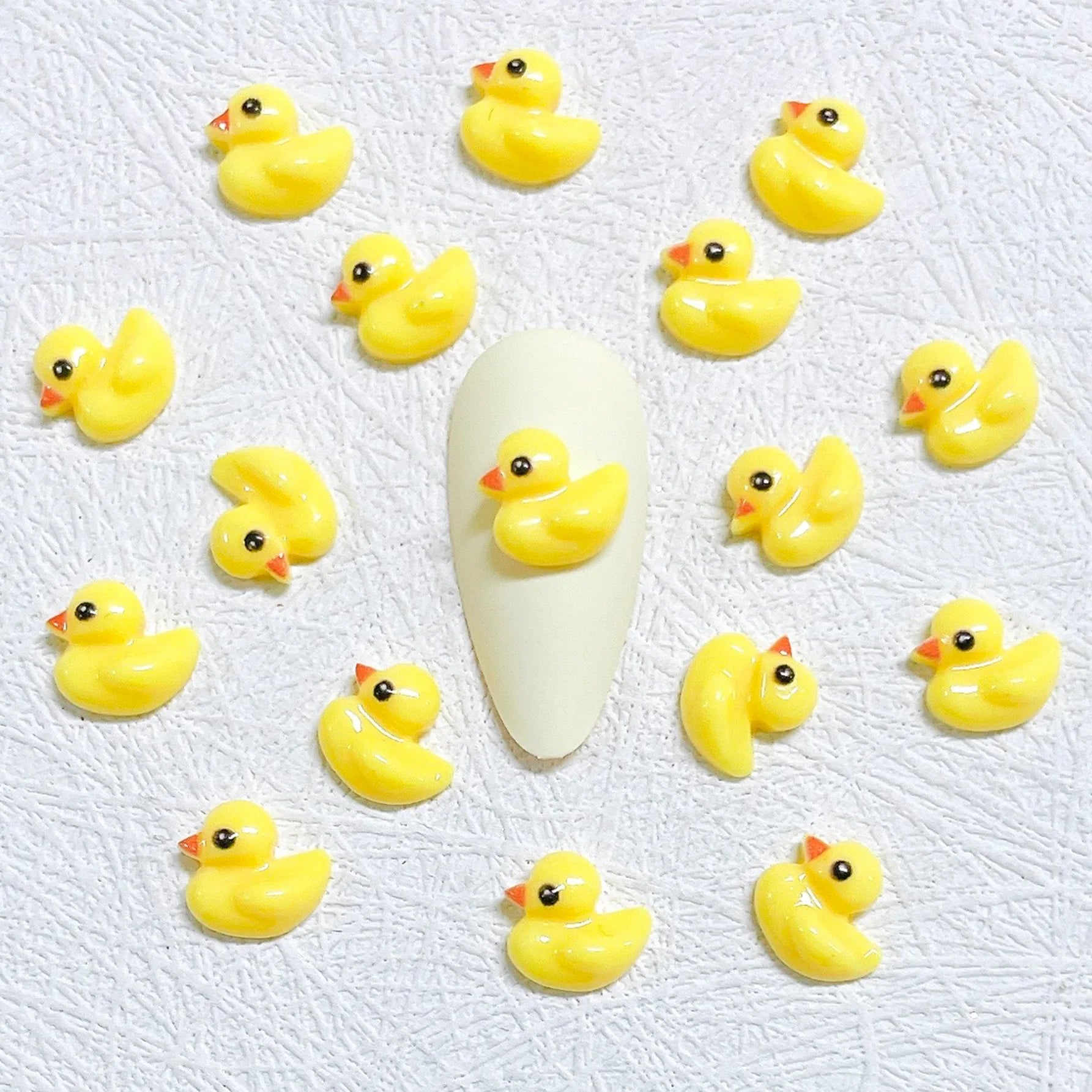 50pcs Cartoon Yellow Duck Nail Art Accessories 3D Flatback Resin Nail Charms Decorations DIY New Manicure Design Supplies Parts