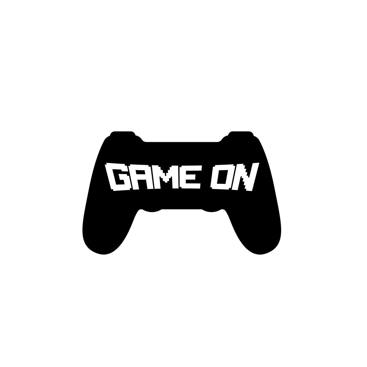 Game On - Vinyl Wall Decal Gamer Video Play Room Decor Black 15.5x25