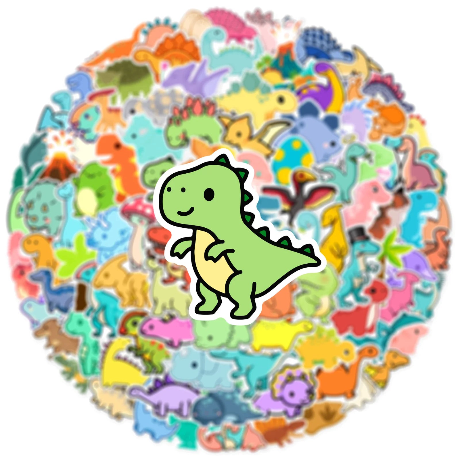 100/200PCS Q Edition Dinosaur Graffiti Stickers Water Cup Creative DIY Skateboard Phone Decoration Stationery Notebook Sticker
