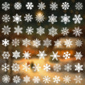 50/100PCS Transparent PET Snowflake Stickers Flat Glass Water Bottles Christmas Decorative Window Stickers