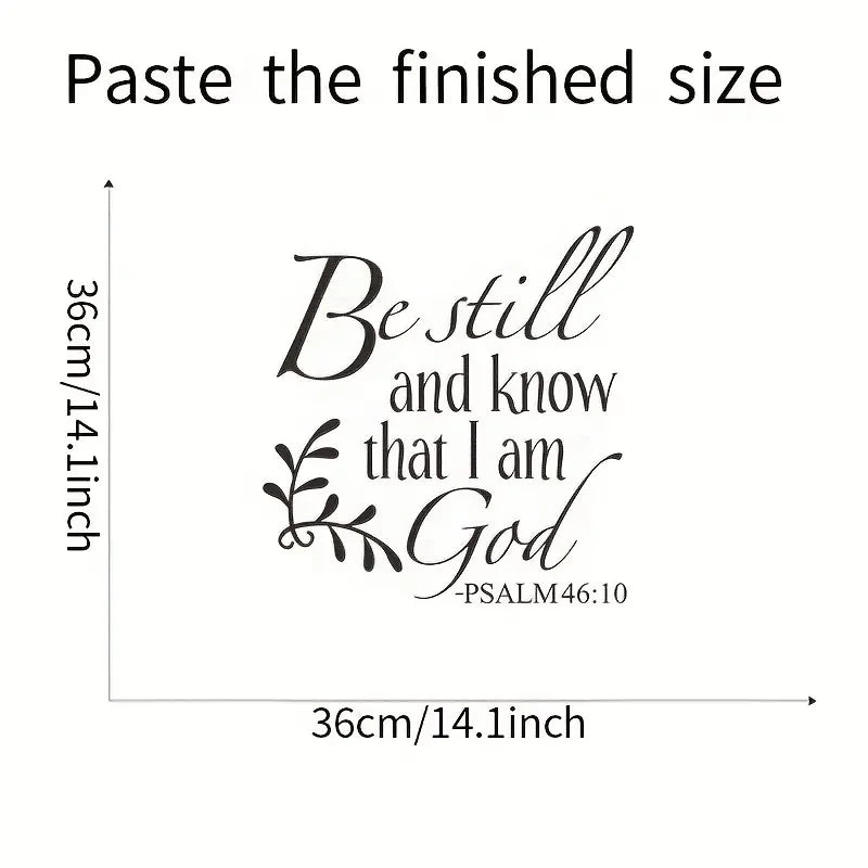 1pc, Wall Sticker, Quotes Words Design Vinyl Decal Be Still And Know I Am God Decor Quote Wall Sticker Motivational Wall Decals