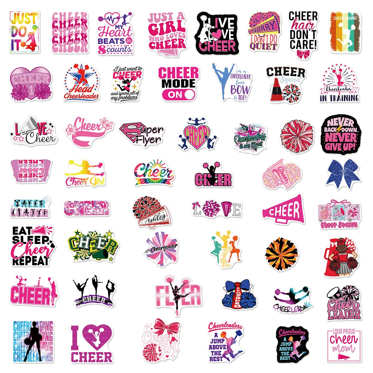 50/100 Pcs Red Cartoon Cheerleader Doodle Stickers for Car Suitcase Cup Scooter Helmet Stationery Box Decals