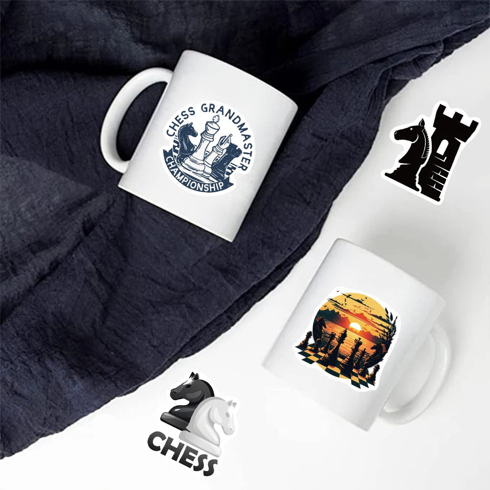 50PCS Chess Game Sticker Classic Motorcycle Graffiti Laptop Phone Car Motorcycle Luggage Skateboard Diary Decal Aesthetic Sticke