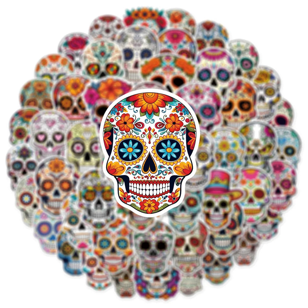 50/100PCS Skull Face Graffiti Stickers Travel Box Stickers Notebook Skateboarding Guitar Helmet Stickers