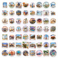 50/100 Pcs Cartoon World Landmark Architecture Travel Stickers DIY for Suitcase Diary Scrapbook File Holder Helmet Thick Decals