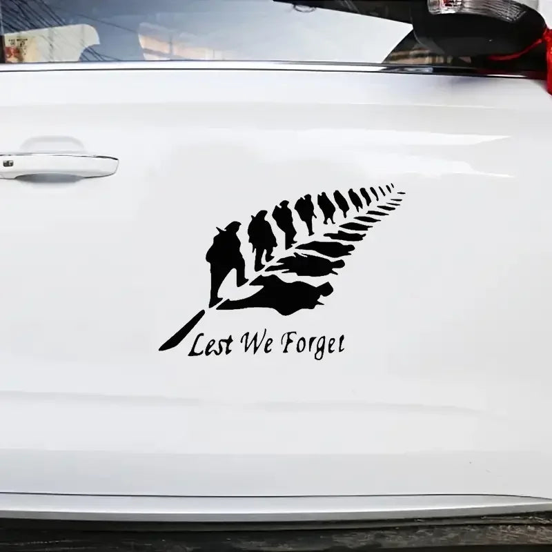 Lest We Forget Soldier Projection Leaf Car Stickers For Laptop Water Bottle Car Truck Van SUV Motorcycle Window Wall Auto Access
