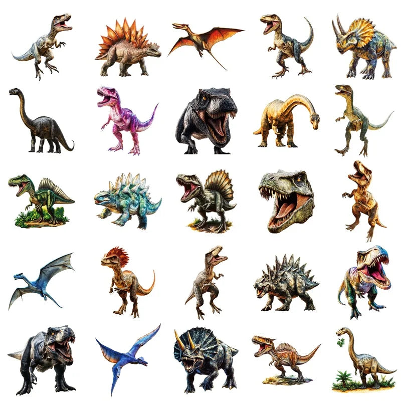 10/30/50PCS Carton Dinosaur Sticky PVC Sticker Aesthetic Stationery DIY Colored Decoration Scrapbooking Children's Supplies