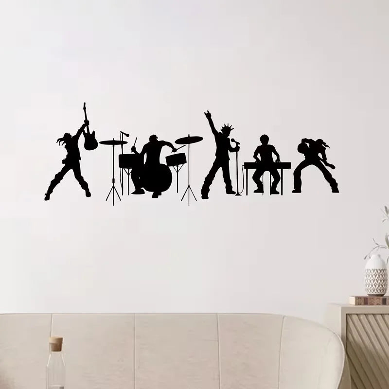 Music Band Vinyl Wall Decal Pop Musical Art Room Decor Bedroom Decoration Interior Stickers Mural Music Notes Wall Decor Vinyl M