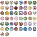 50/100 Transparent PET Cartoon Embossed Stamp Sticker Bag Waterproof Decorative Guitar Notebook Sticker