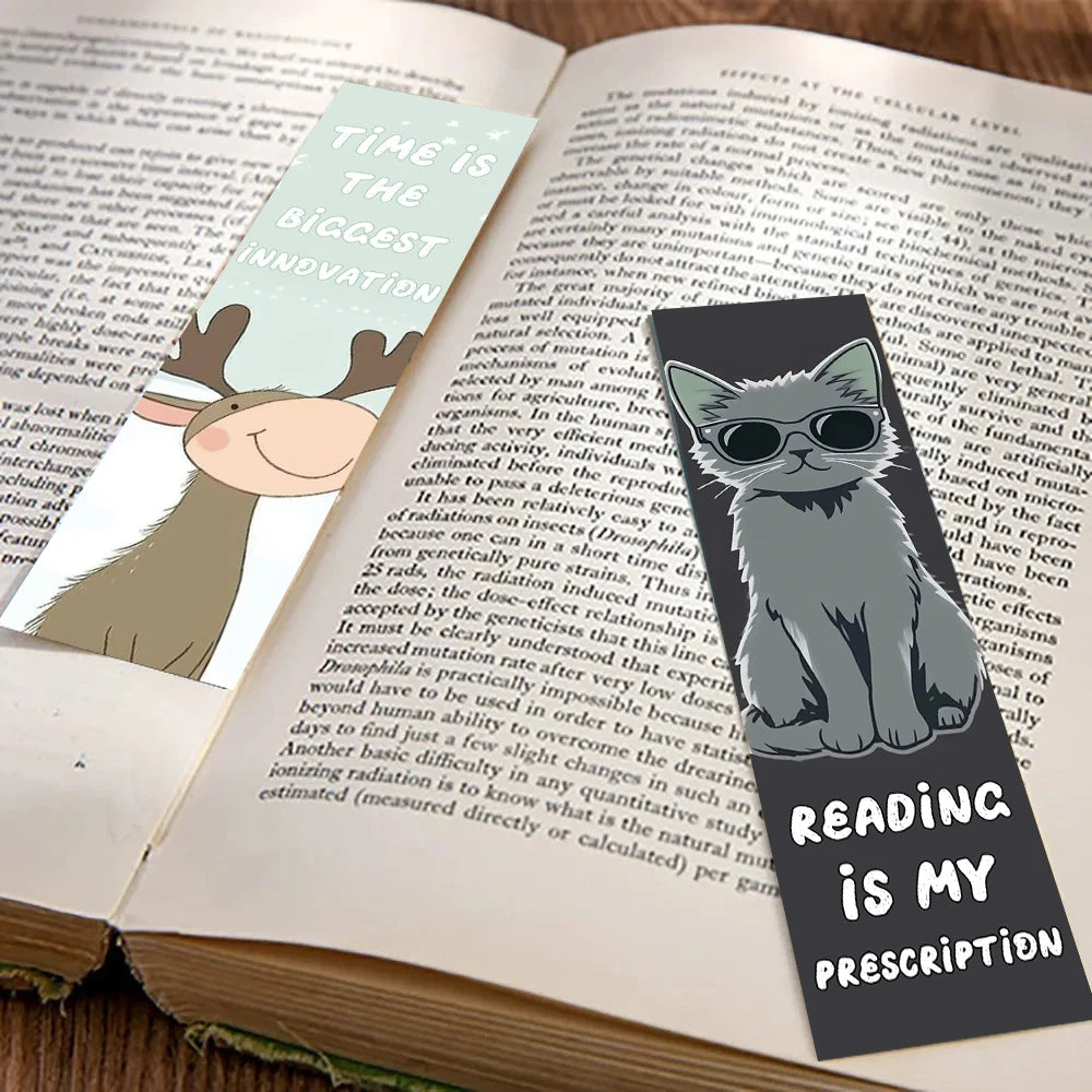 30PCS Animal Reading Bookmarks Annotations Decoration Creative Page Reading Handbook DIY Abstract Living Students Cards Bookmark