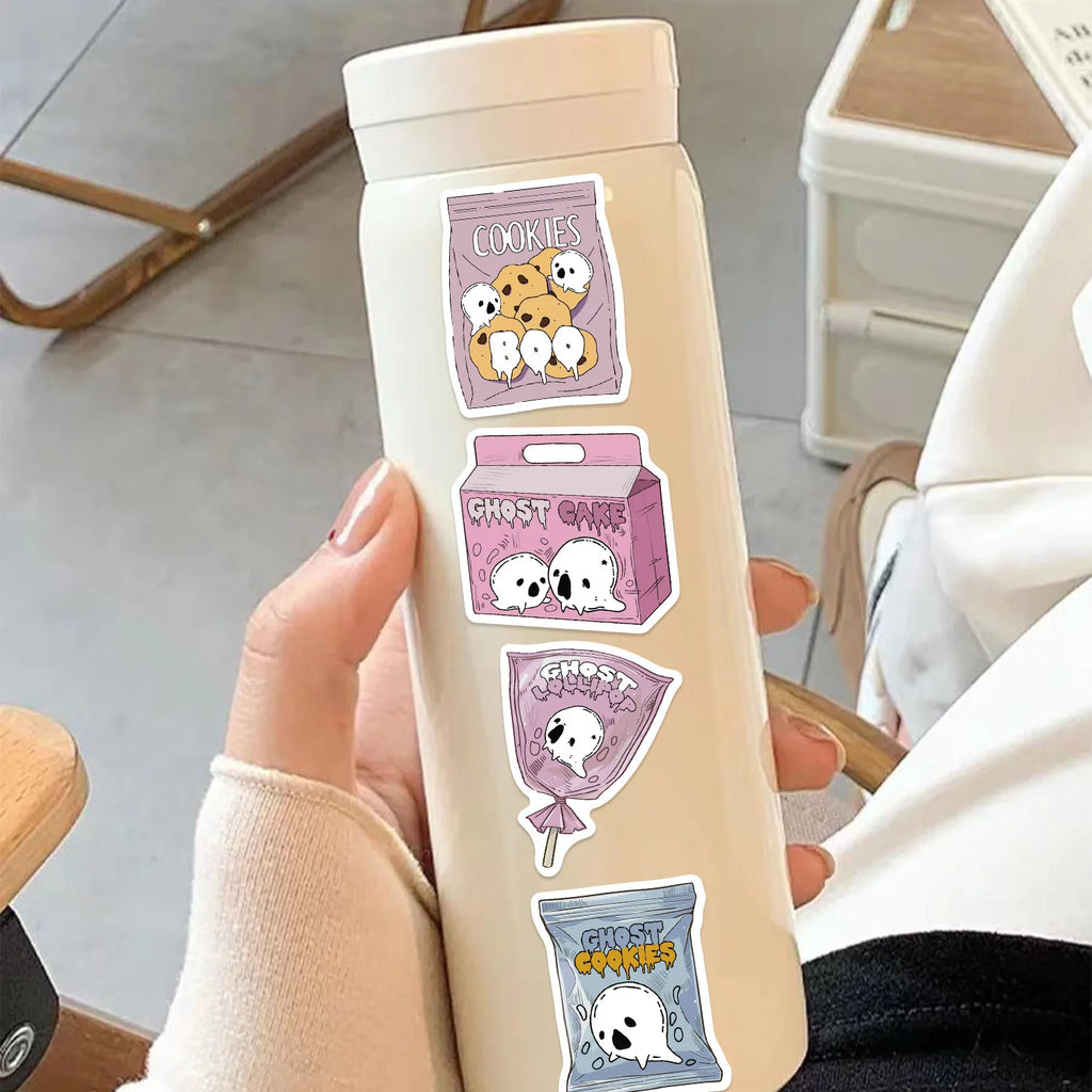 50PCS Cartoon Halloween Food Graffiti Stickers Decorate Guitar Notebook Stationery Luggage DIY Waterproof Stickers