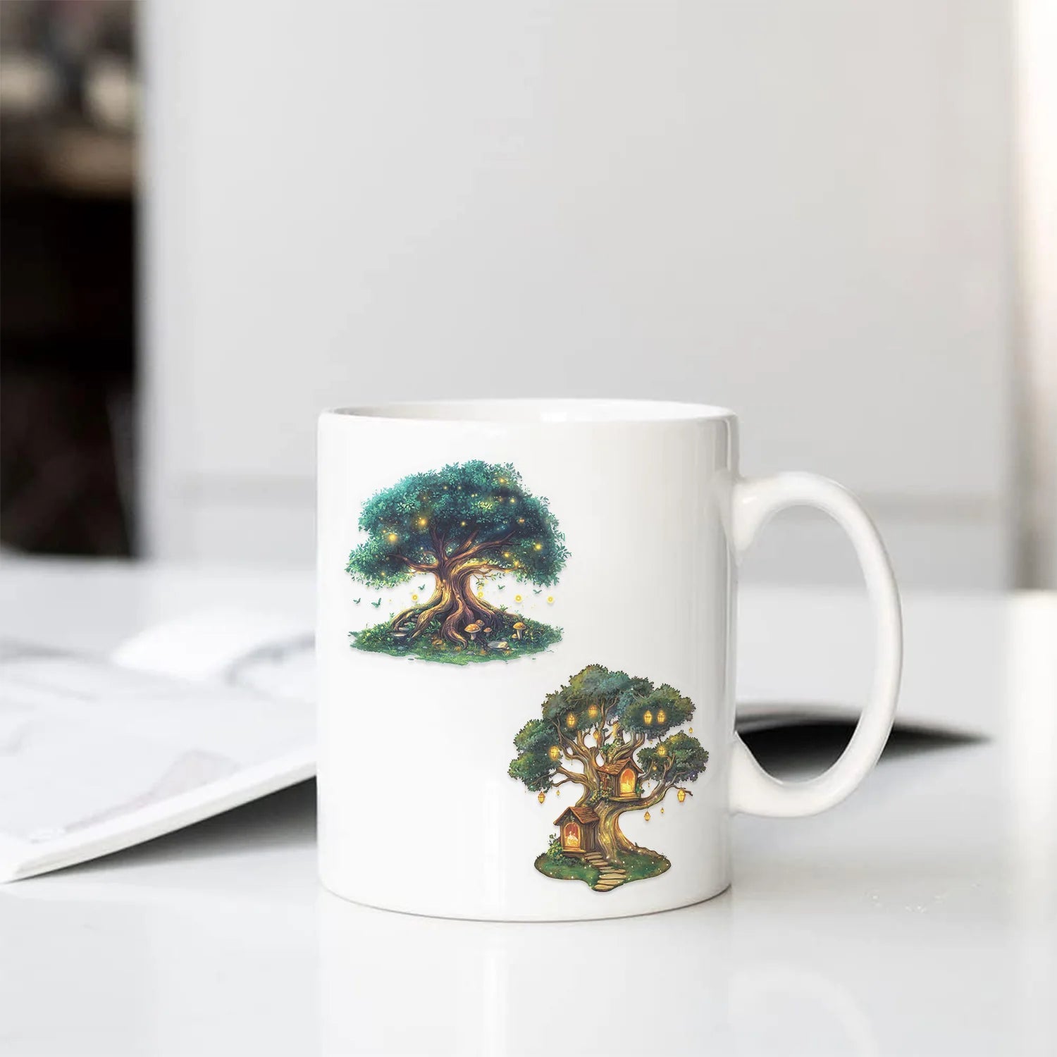 50PCS Cartoon Magic Tree Sticker Pack Waterproof Transparent PET Hand Account Decorative Guitar Notebook Stickers