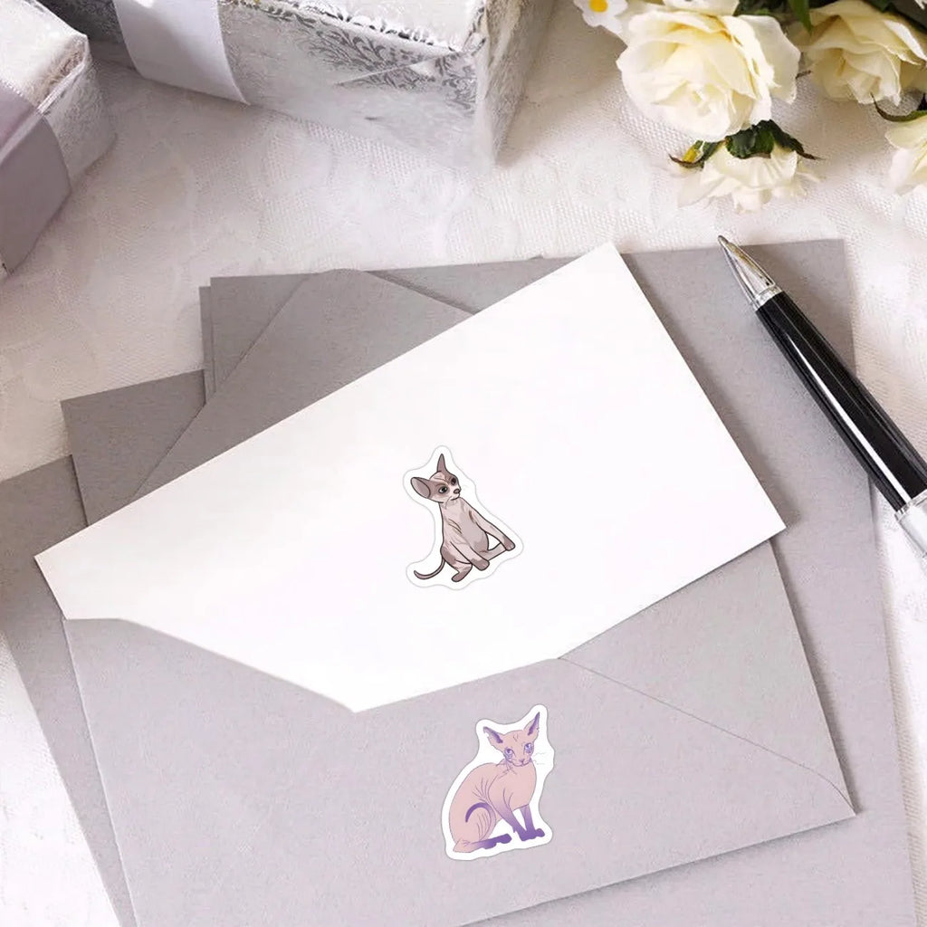 500Pcs/Roll Heterotypic Sphinx Cats Stickers 2.5cm/1.0'' 10 Designs DlY Decoration Learning Rewards Scrapbook Labels, Adorn Gift