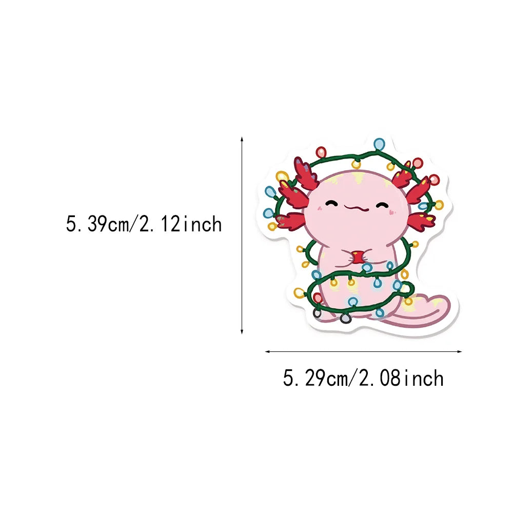 50PCS Cartoon Animal Fun Axolotl Graffiti Stickers DIY Manual Scrap Book Tablet Trendy Decoration Toy Stickers