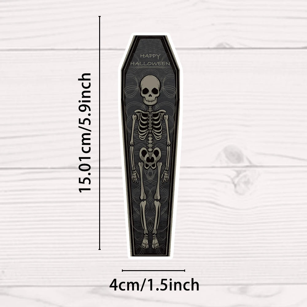 30/60PCS Retro Halloween Alien Bookmarks Nostalgia Luggage Living Room Reading Books Laptop Bicycle Phone Motorcycle Card Bookma