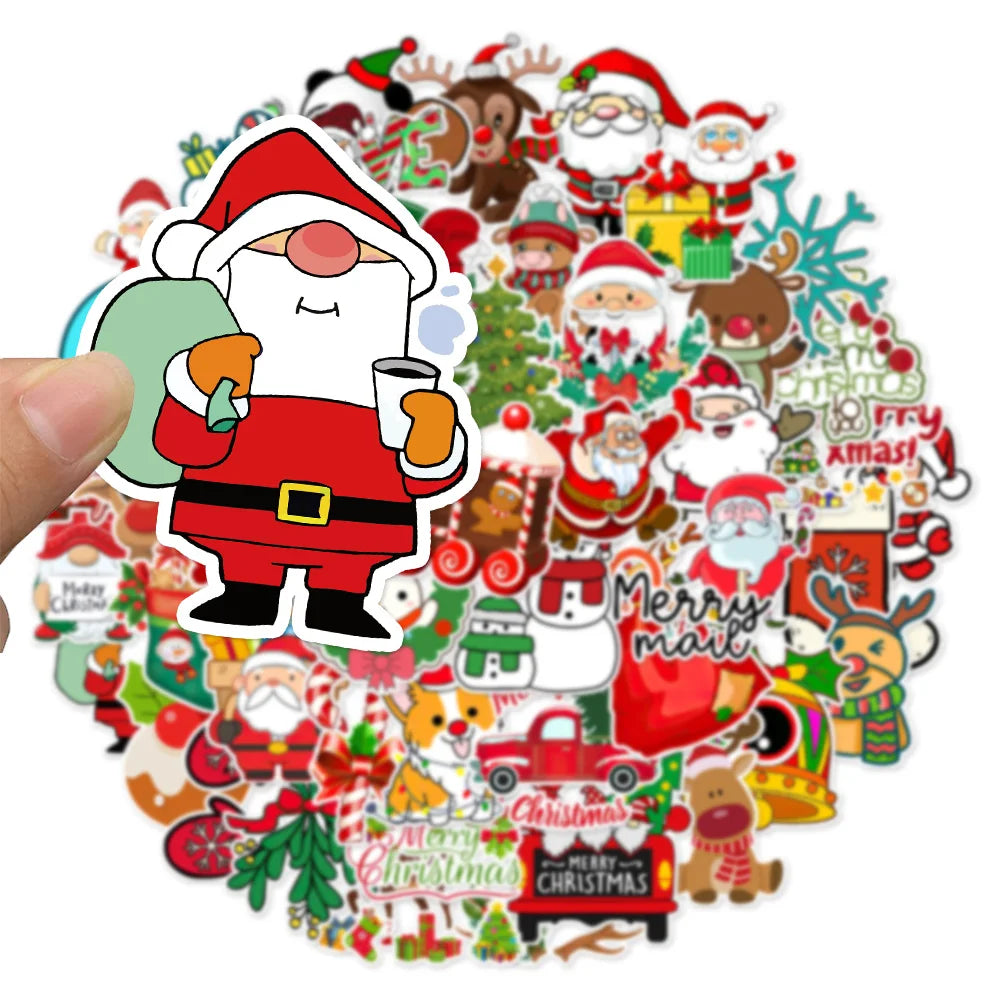 50PCS Christmas Series Holiday Decoration Graffiti Stickers DIY Phone Case Laptop Tablet Toy Stickers