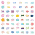 50-Pack Korean Greeting Cartoon Stickers Creative Phone Luggage Refrigerator Stationery Decor Kids Reward Stickers