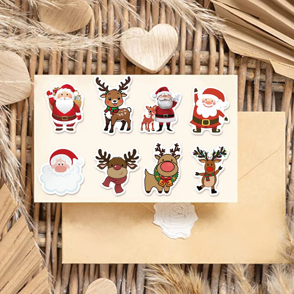 50/100PCS Kawaii Cartoon Santa Claus Aesthetic Stickers Toys Diary Laptop Scrapbook Decoration Graffiti Waterproof Stickers